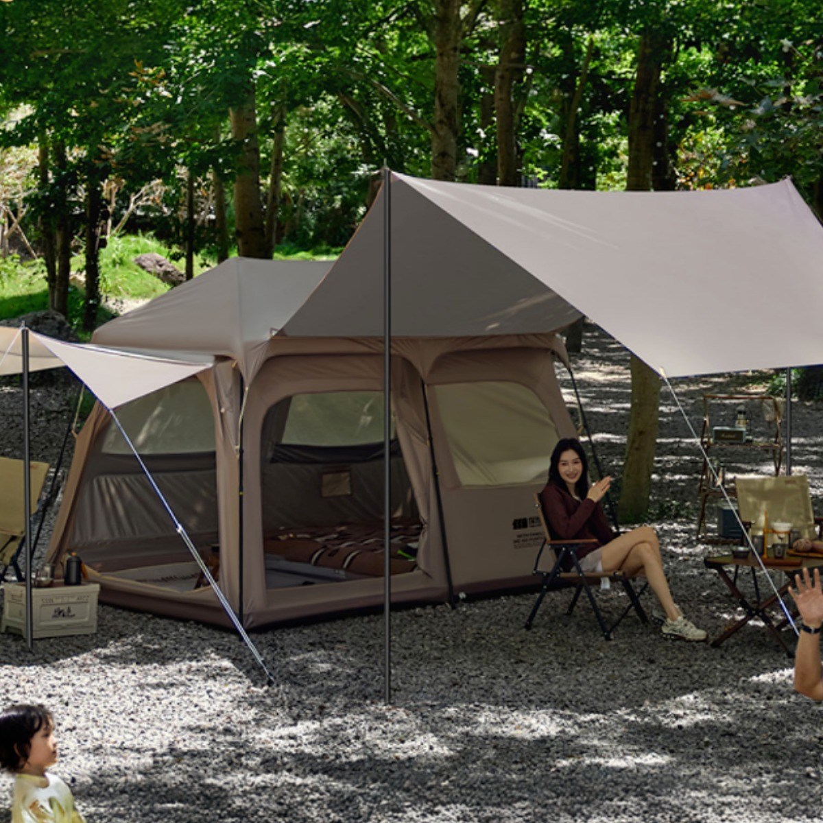 익스플로어 올인원 원터치 텐트 3~4인용 그늘막 쉘터 거실형 3인용 4인용 310,000원
