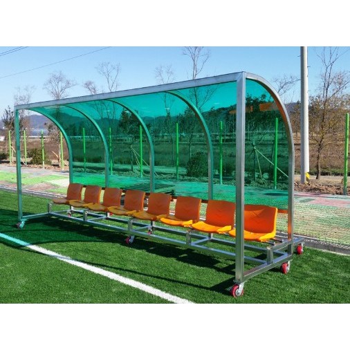 월드스포츠산업 축구 선수용벤치 8인석 스텐 이동식 WDB-1154 6,552,000원