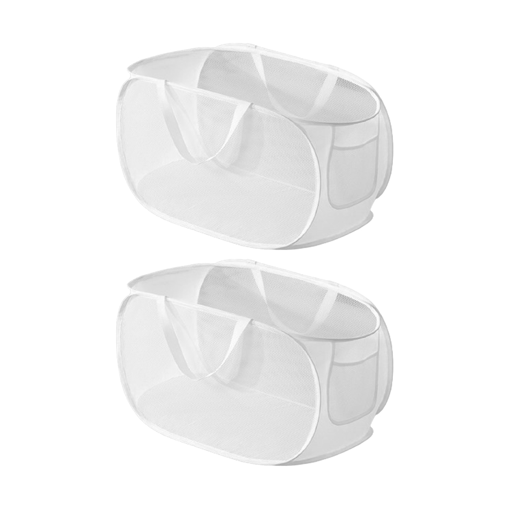 이지유 1+1 원터치 접이식 메쉬 빨래바구니 세탁 햄퍼 다용도 보관 장난감 정리, 화이트 11,900원