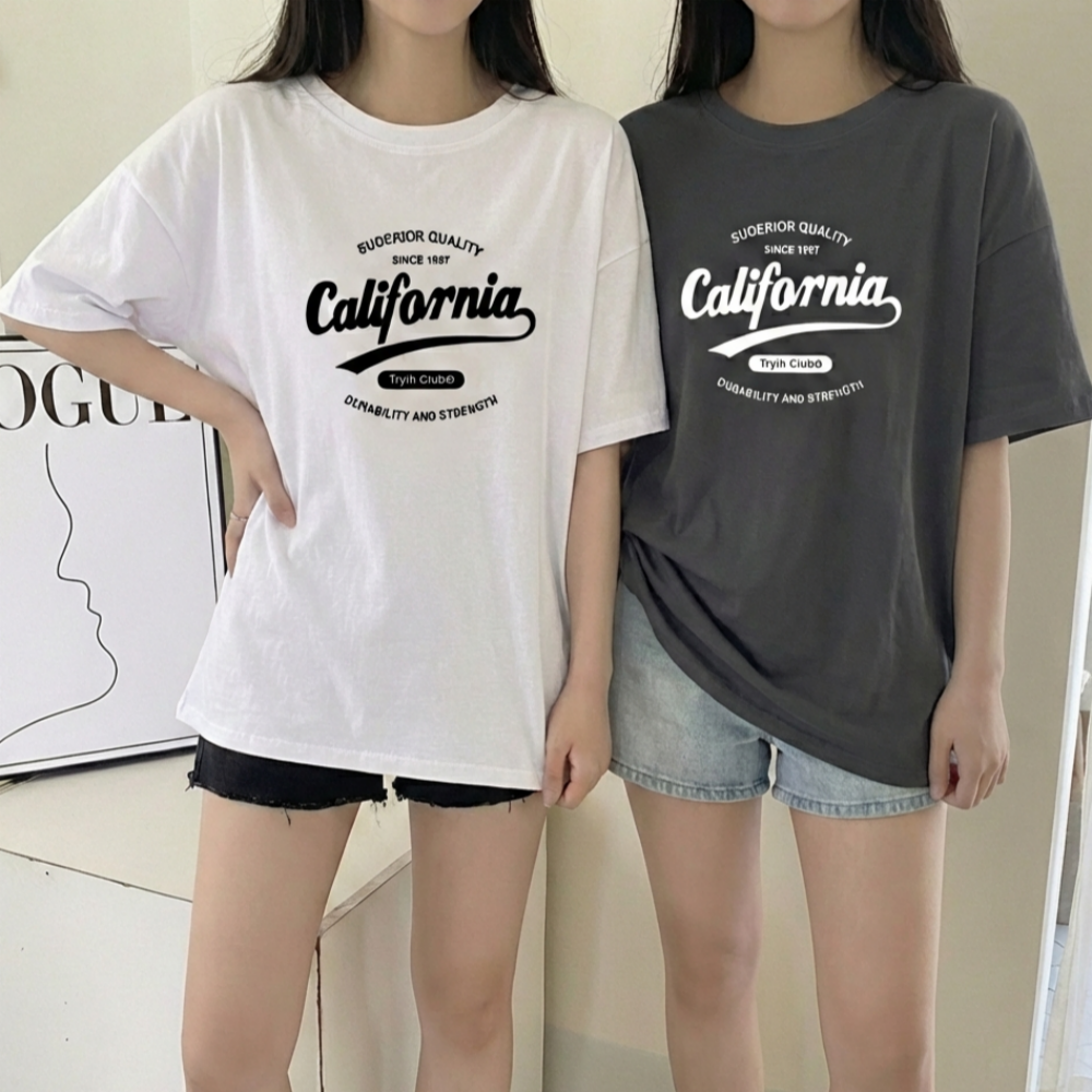 1+1 쁘띠엘라 여성 반팔티 루즈핏 티셔츠 오버핏 레터링 19,800원