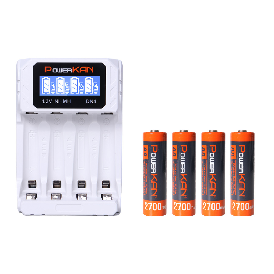 POWERKAN DN4 4구 충전기+충전지 세트 AA 2700mAh 4알 니켈수소 28,800원