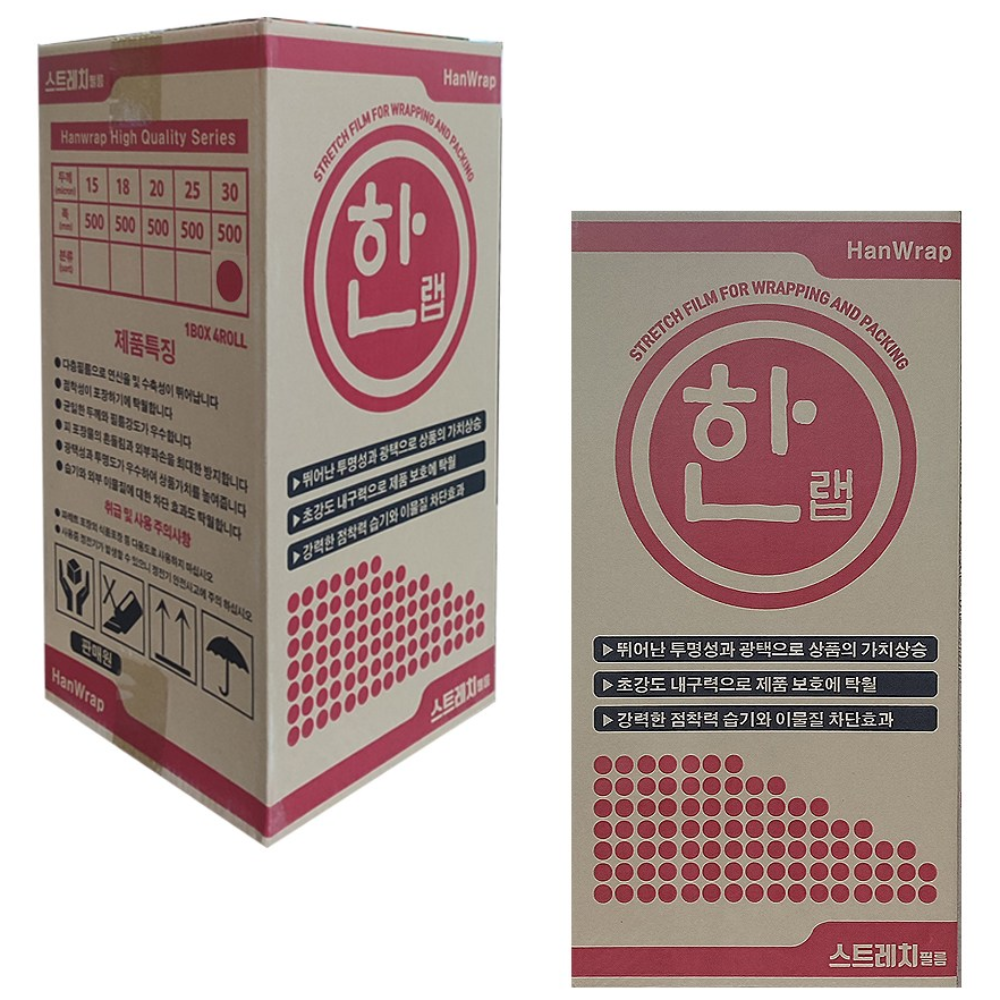 HAN 스트레치랩 공업용랩 공업용포장랩 30mic (4롤) 한박스 63,000원