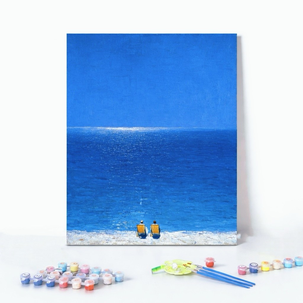 LCLC집중력 힐링 취미 유화그리기 DIY 숫자 페인팅 세트 감성 풍경 캔버스 30x40cm, 1개, 힐링 오션뷰 NO.3 16,800원