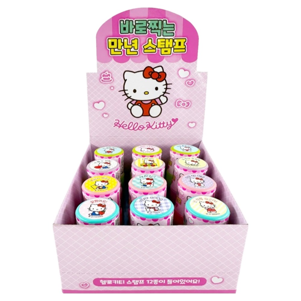 그린피앤에스 헬로키티 바로찍는 만년 스탬프 원형 PO 12종 세트 31,200원