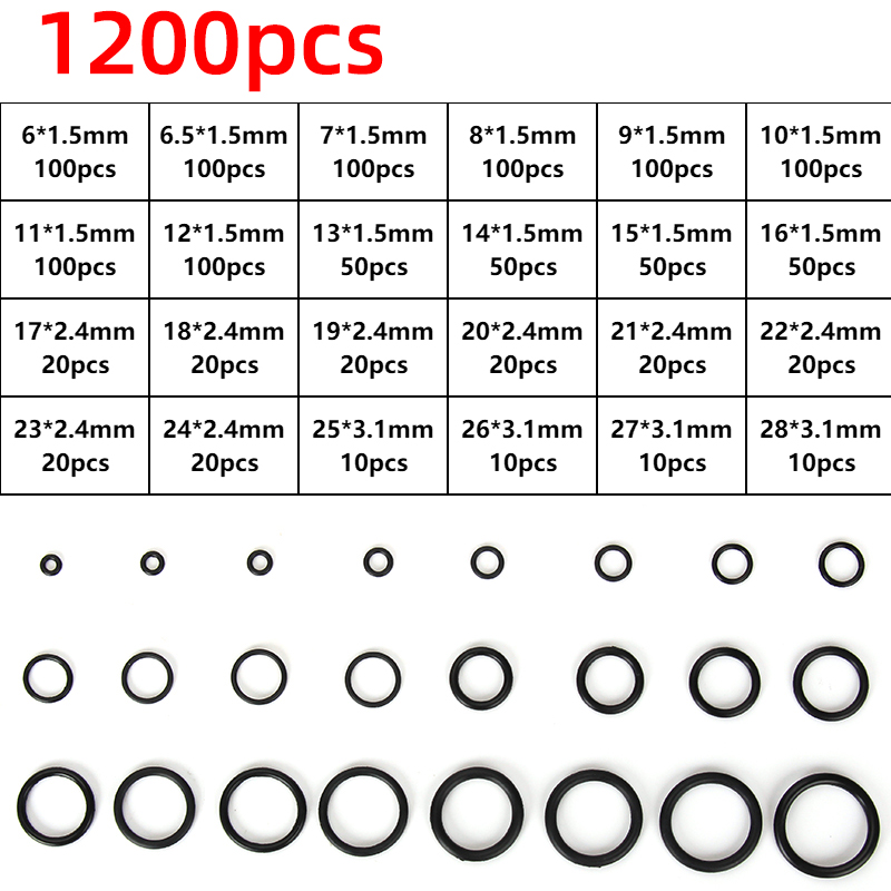R134a R12 O-링 씰 키트 구색 세트 자동차 에어컨 시스템 HNBR 고무 레드/퍼플/블랙/그린 21,500원