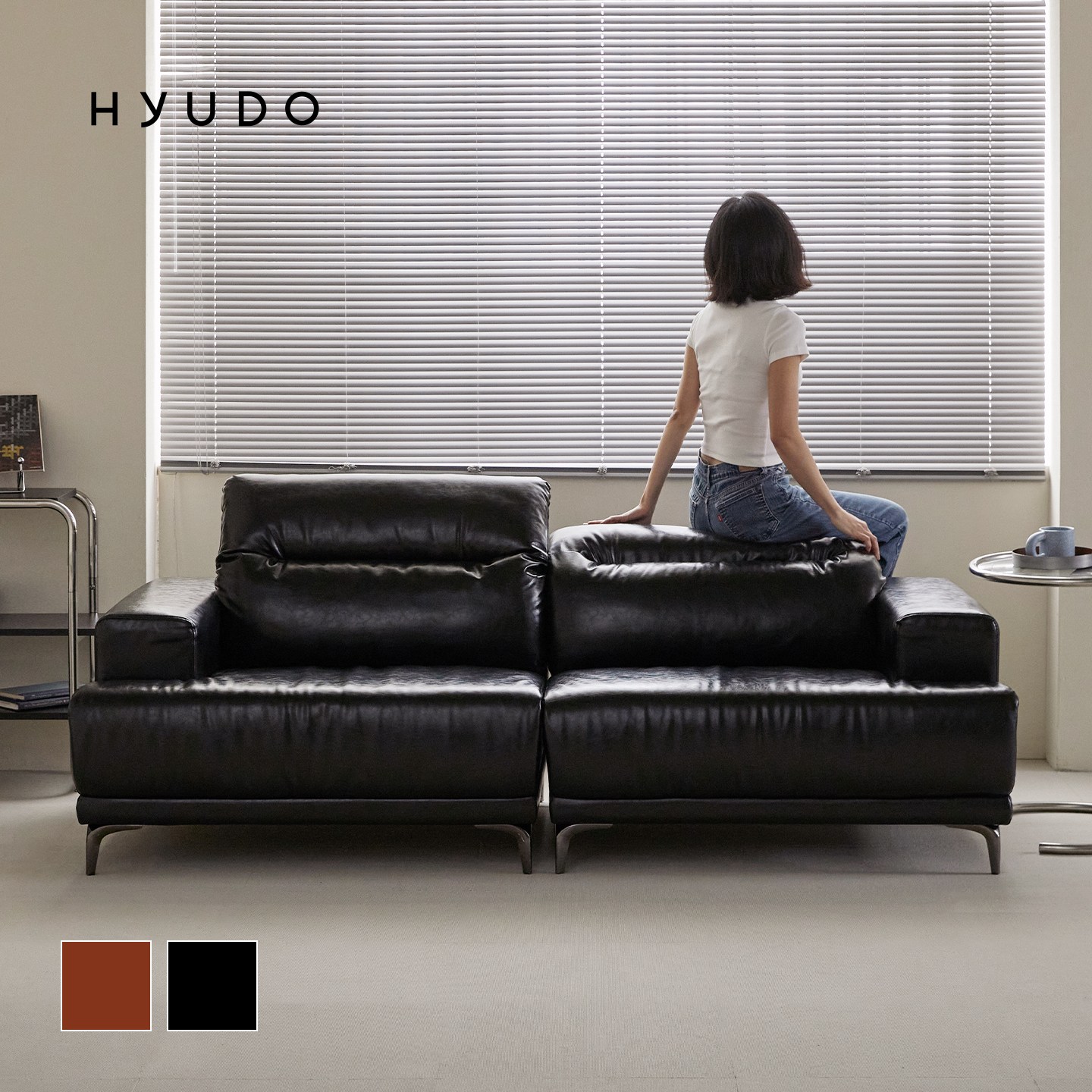 [무료설치배송+10만원 즉시할인] 휴도 취향의 동백 2060 모듈형 헤드틸팅 가죽 소파 3인 3인용 쇼파 424,000원