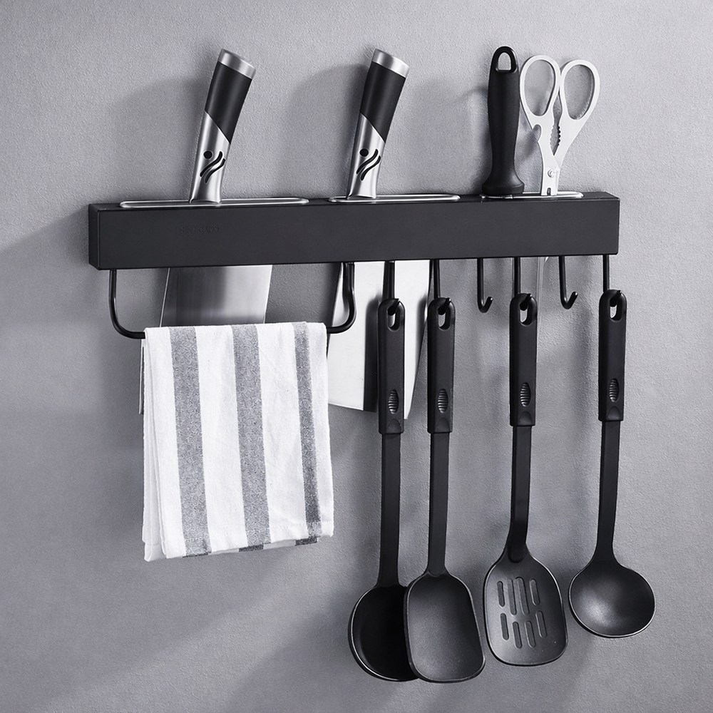 304 스텐 무타공 칼블럭 조리도구 걸이, 1개, 40 블랙 19,900원