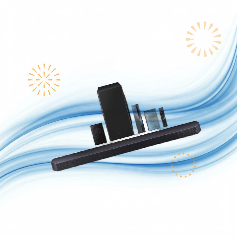 SAMSUNG 삼성 블루투스 오디오 스피커 HW-Q910C 9.1.2채널 사운드바, 무선 돌비 오디오, 리어 포함, Q-심포니 EI 1,393,600원