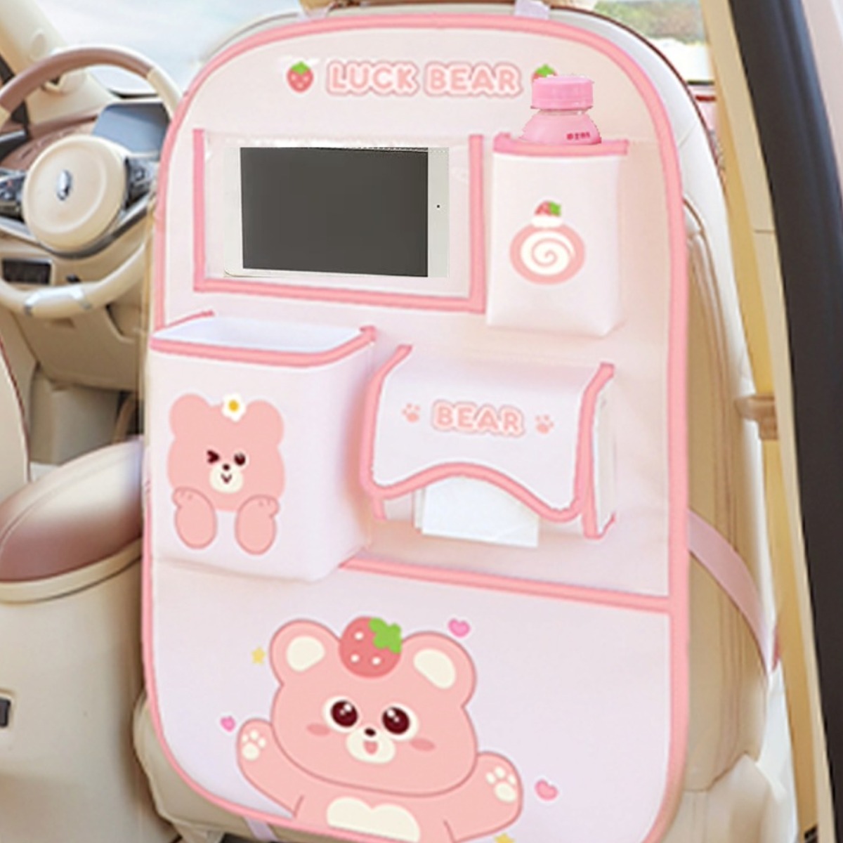 밀키독 캐릭터 차량 뒷자석 수납함 자동차 킥방지 킥매트 16,800원