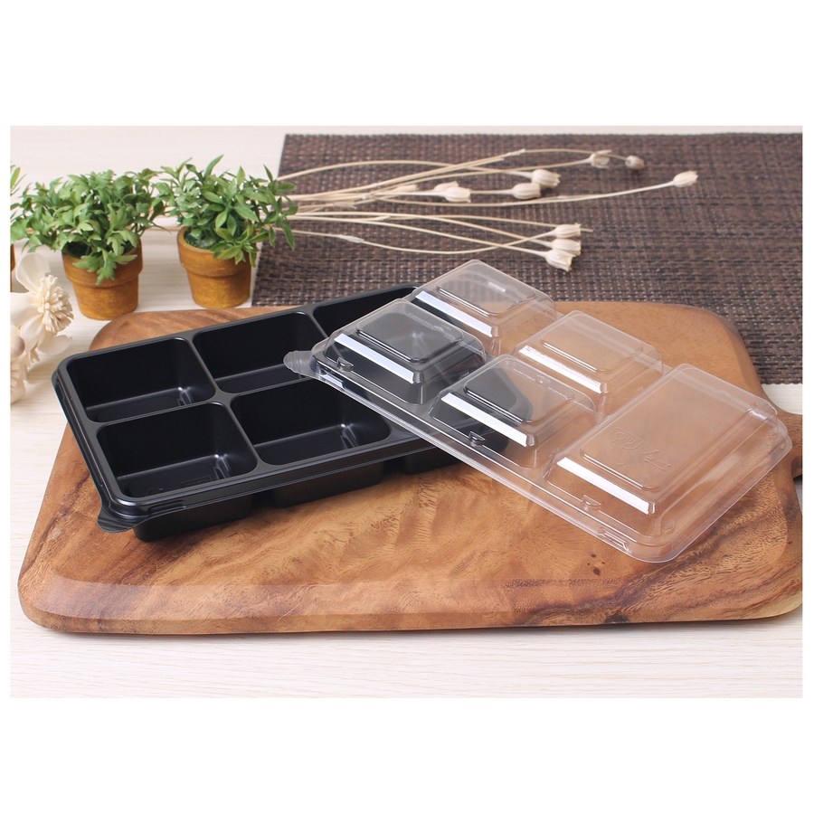 AJ 일회용 직사각 5칸 반찬용기 600개 세트 (식품용) 153,000원