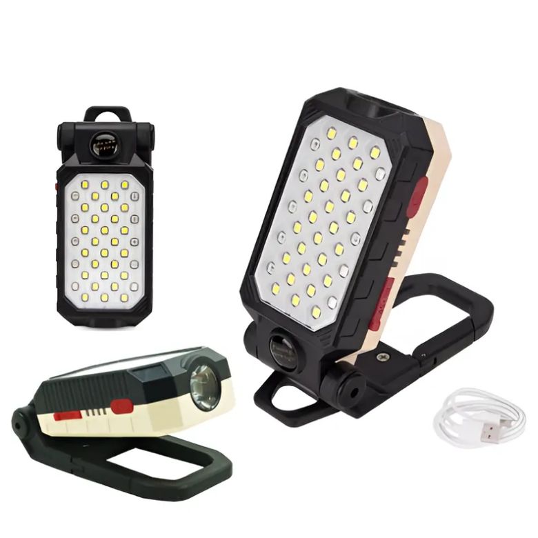 멀티멀타 LED 클립 자석 접이식 각조조절 후레쉬 랜턴 충전식 5999, 1개, 단일색상 17,000원