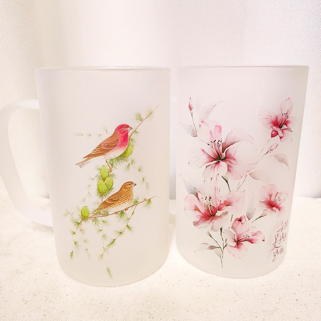 18온스 내열유리 손잡이 롱머그 맞춤제작 인쇄 굿즈 명화 답례품 웨딩 집들이 인테리어, 1개 16,500원