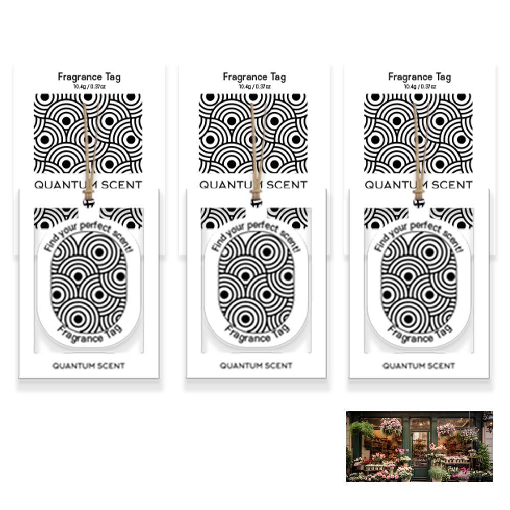 퀀텀센트 단독"프래그런스태그 3개+1개 증정" 실내방향제, 차량용 옷장 실내 종이 방향제 퍼퓸 사셰 프래그런스 태그 꽃집향기_플로럴부케 비누향기_코튼비누 바닐라향기_린넨바닐라 29,900원