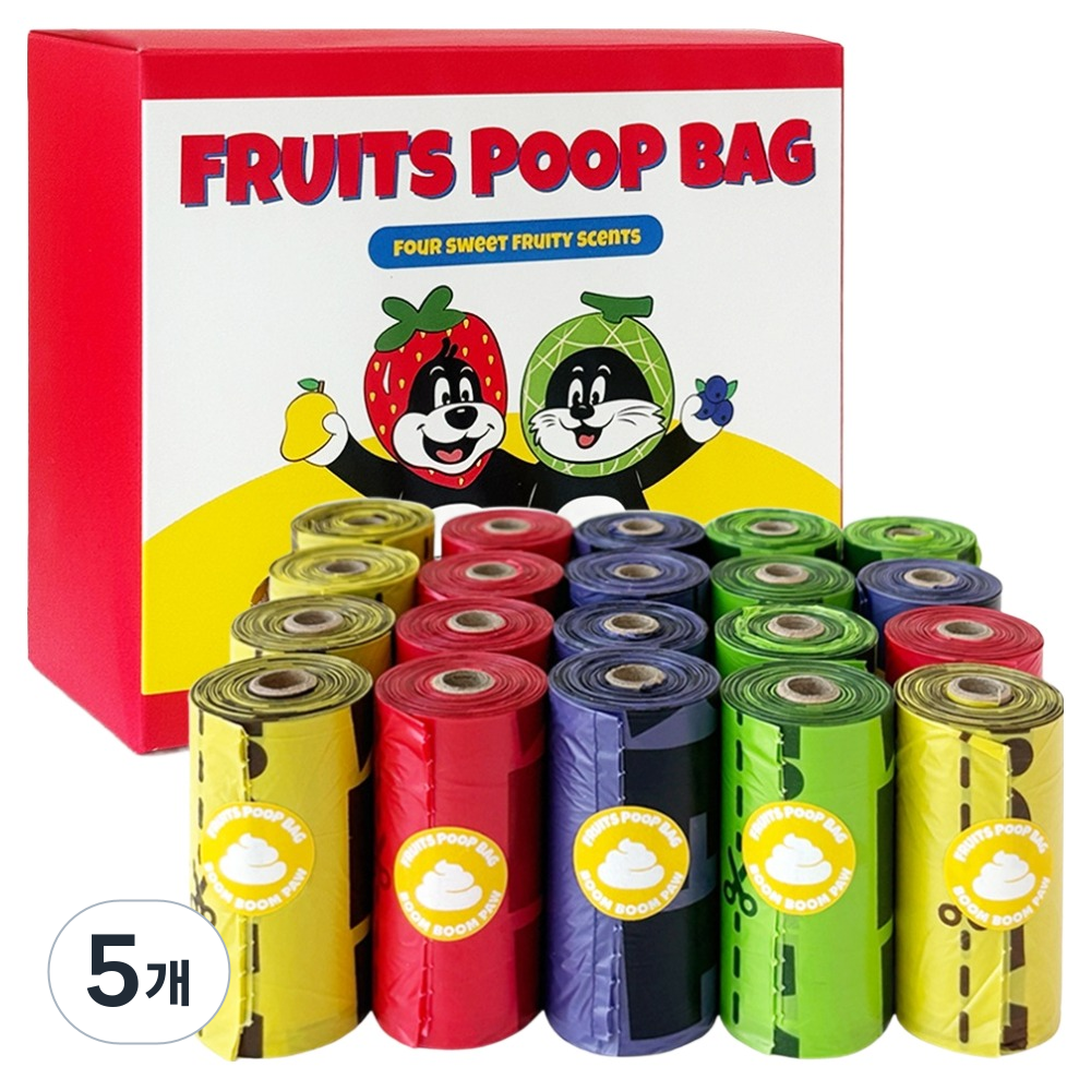 붐붐포 강아지 대용량 과일 풉백 산화생분해 향기나는 배변봉투 리필 세트 47,750원