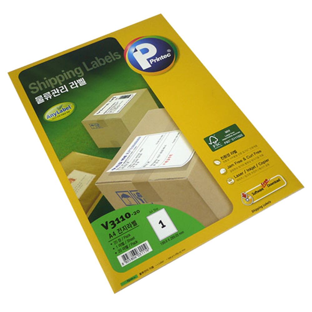 프린텍 애니 화물물류 관리용 라벨지 V3110-20 4,460원