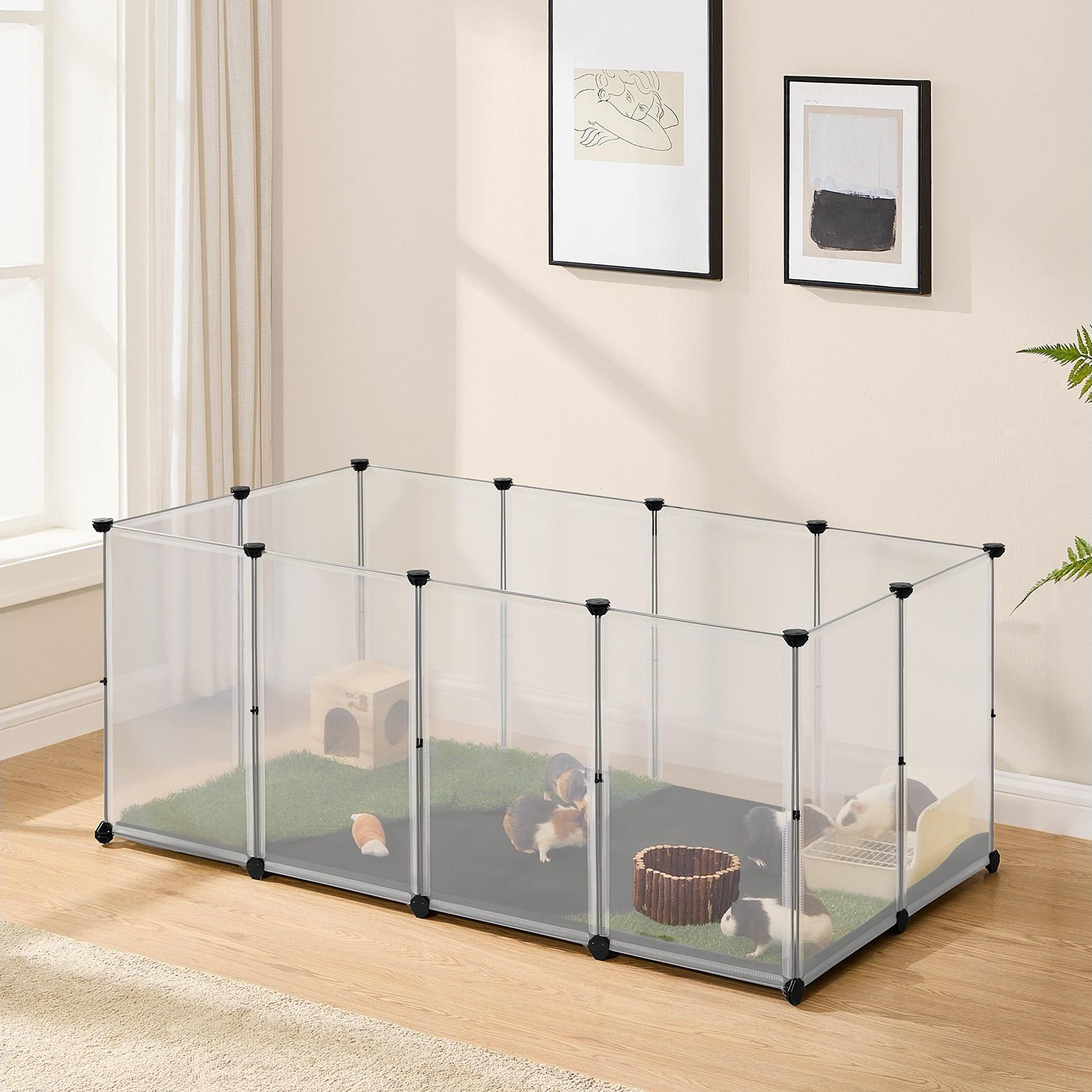 SONGMICS 반려동물 조립식 튼튼한 안전한 실내용 울타리 펜스, 1개, 투명 29,210원