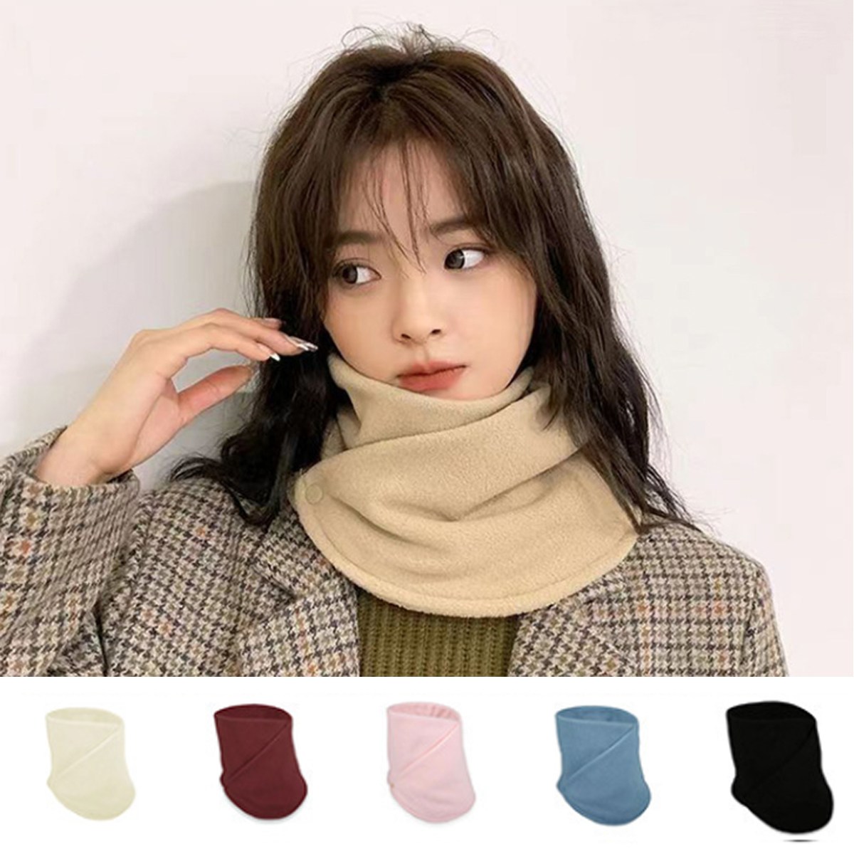 1+1 루나뷰링 여성 똑딱이 방한 넥워머 겨울 목토시 쁘띠 머플러 6,800원