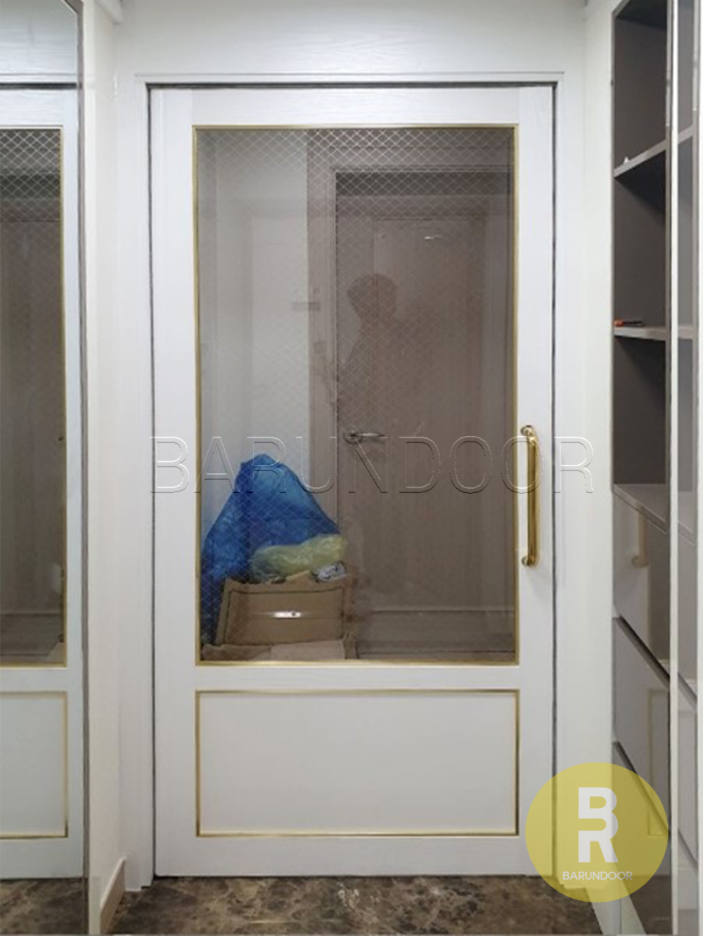 06번 싱글스윙중문 고시형 펄화이트 투명망입(부식)강화유리 // 현관중문,시공비포함,소음차단,반려견안전,맞춤제작,아파트빌라중문 840,000원