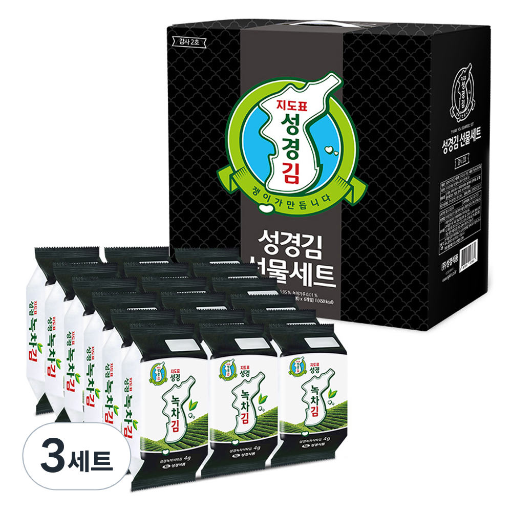 지도표성경 녹차식탁김 감사2호 4g x 18p 선물세트, 3세트 35,700원