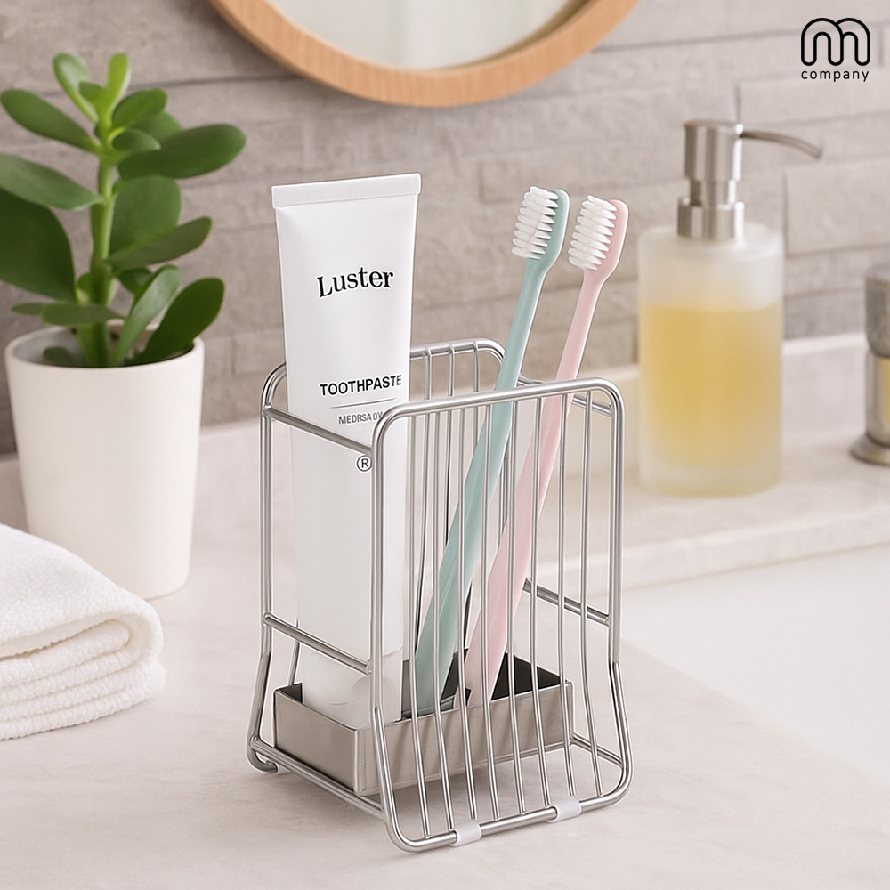 엠컴퍼니 스텐 칫솔 꽂이 정리대 욕실 무타공 치약 거치대 화장실 면도기 걸이 미드센츄리 홀더 걸이대 인테리어 칫솔통 [tmdhks-00054099] 9,800원