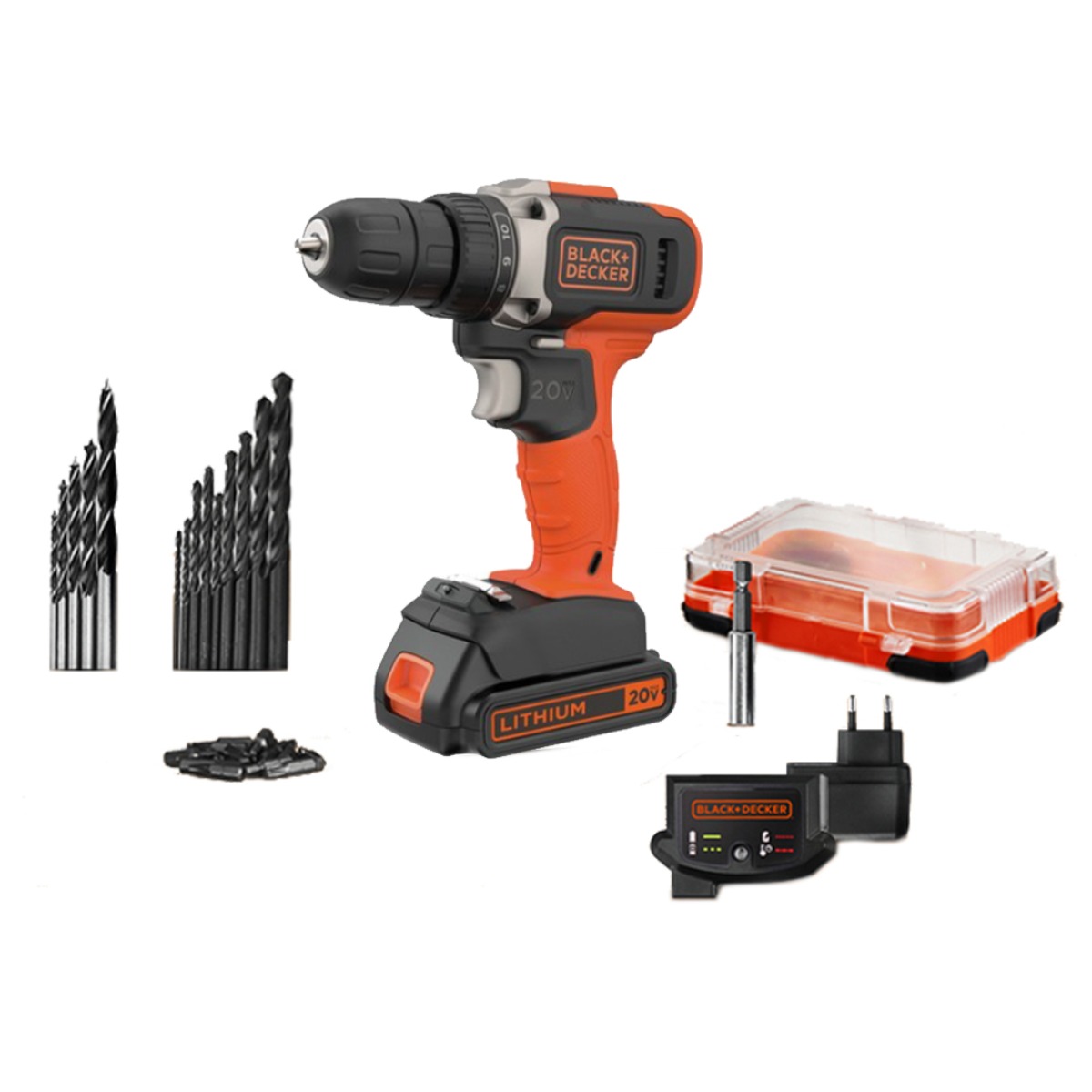 블랙앤데커 20V 무선 충전 드릴 드라이버(25pcs 액세서리) EBCD703, 단품 99,000원