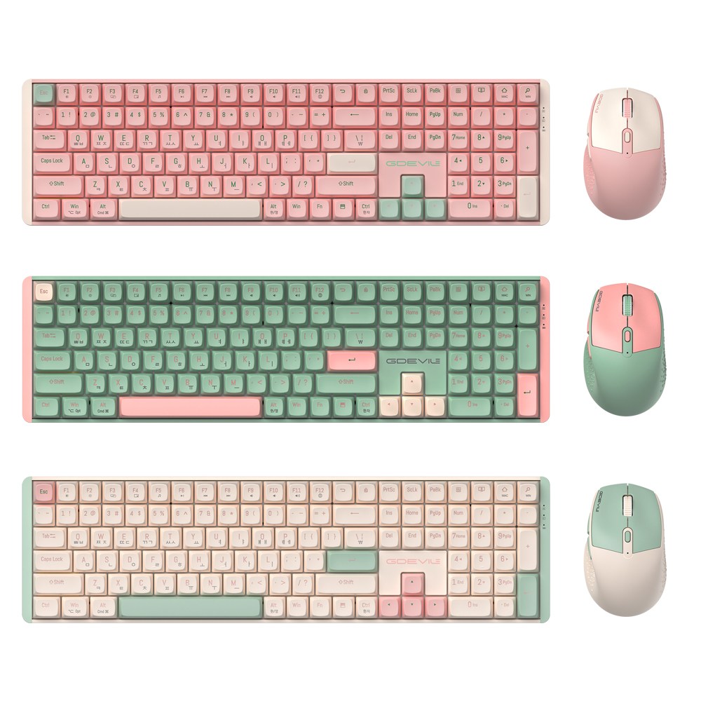 GDEVIL MK850W 저소음 무선 기계식 키보드 마우스 세트 (3컬러) 60,100원