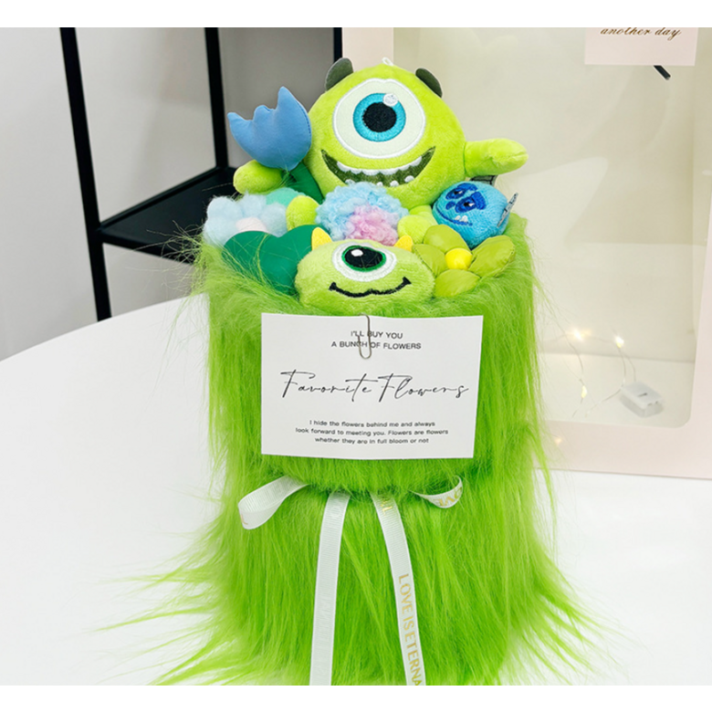 캐릭터 인형 꽃다발 8종 화이트 발렌타인데이 어린이날선물, 1개, 몬스터그린, 33cm 26,900원