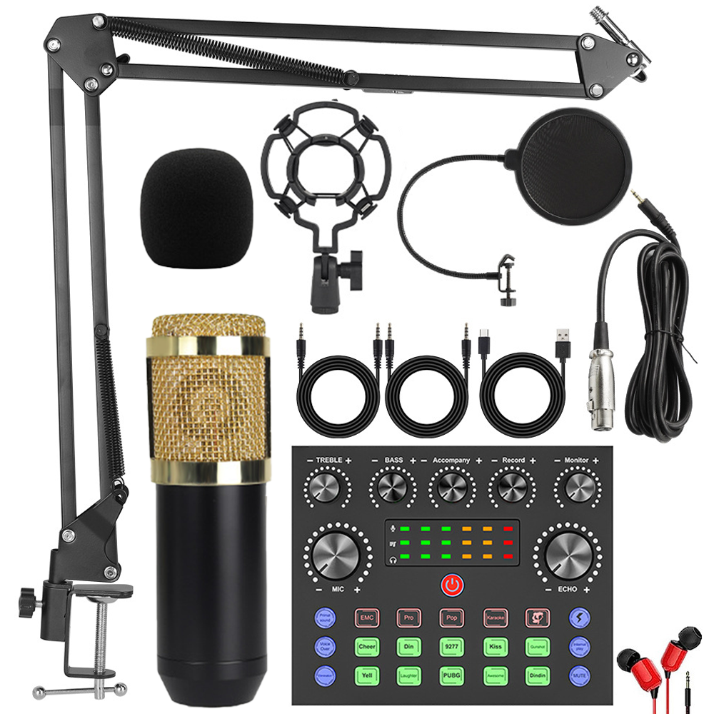 휴대용 라이브 사운드 카드 bm800 캔틸레버 마이크 세트 오디오 녹음 장비 사운드 카드 라이브 세트 32,880원