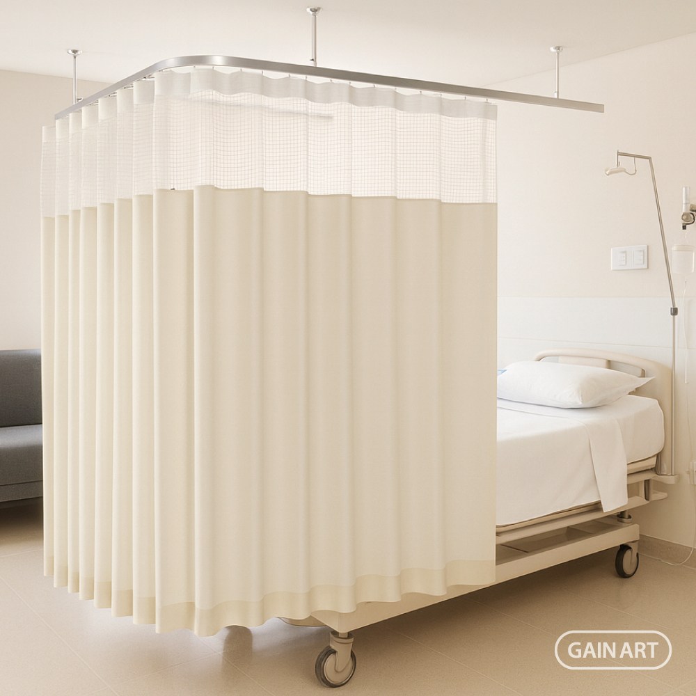 병원커튼 물리치료실 요양원 침대 방염 커튼 탈의실 레일 커텐 [가인아트] 19,000원