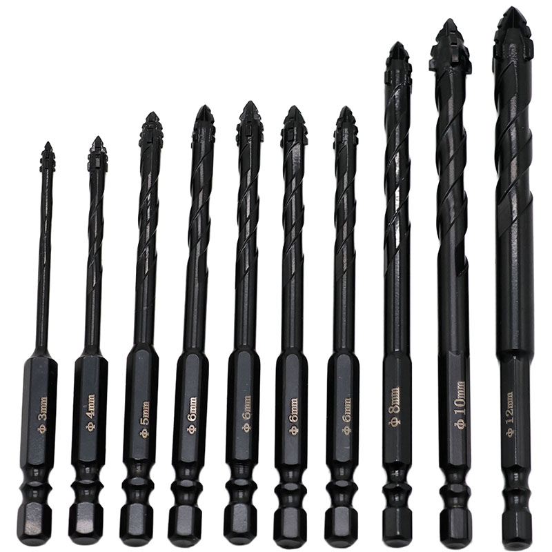 4날 톱니형 만능타공기리10종세트 타일 콘크리트 대리석 유리 드릴비트세트, 1세트 15,900원