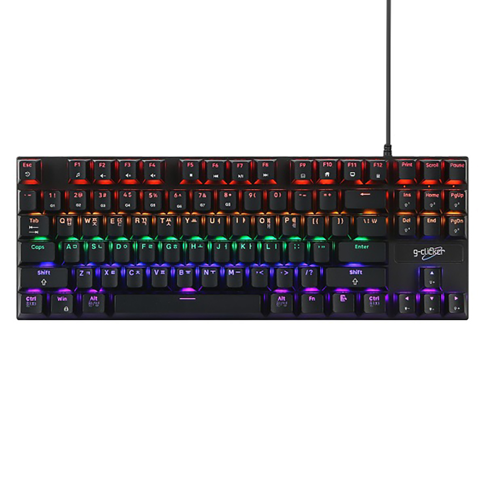 지클릭커 슈퍼히어로 87키 게이밍 기계식 유선 텐키리스 키보드, 블랙, GK-510X, 적축 26,800원