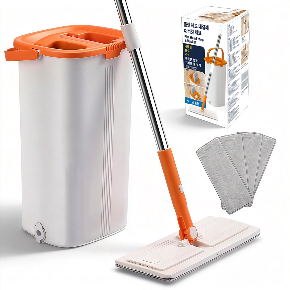 물걸레밀대 가정용 원터치 버킷세트 / 교체용 청소걸레 5개 증정 12,900원