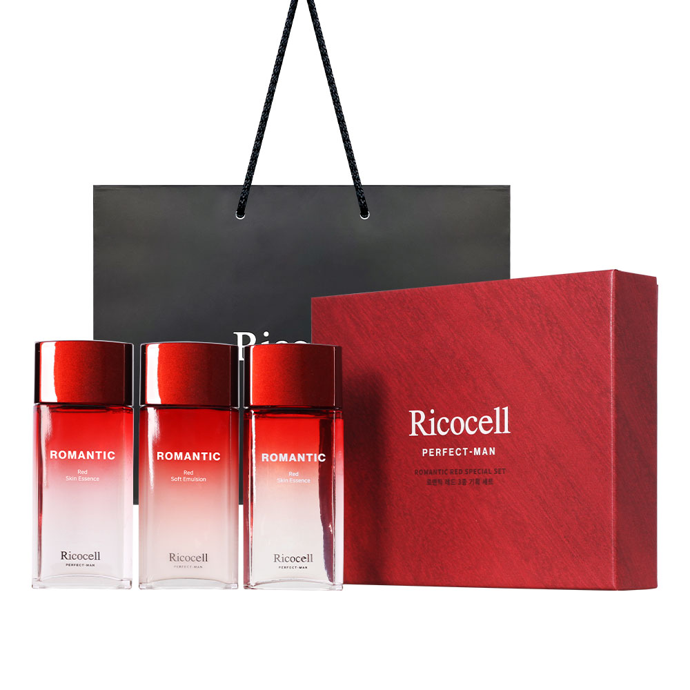 리코셀 퍼펙트맨 로맨틱 레드 3종 기획 세트+쇼핑백/남성 스킨 로션 150ml 미백 주름개선 기능성 대용량 선물세트, 2세트 63,390원