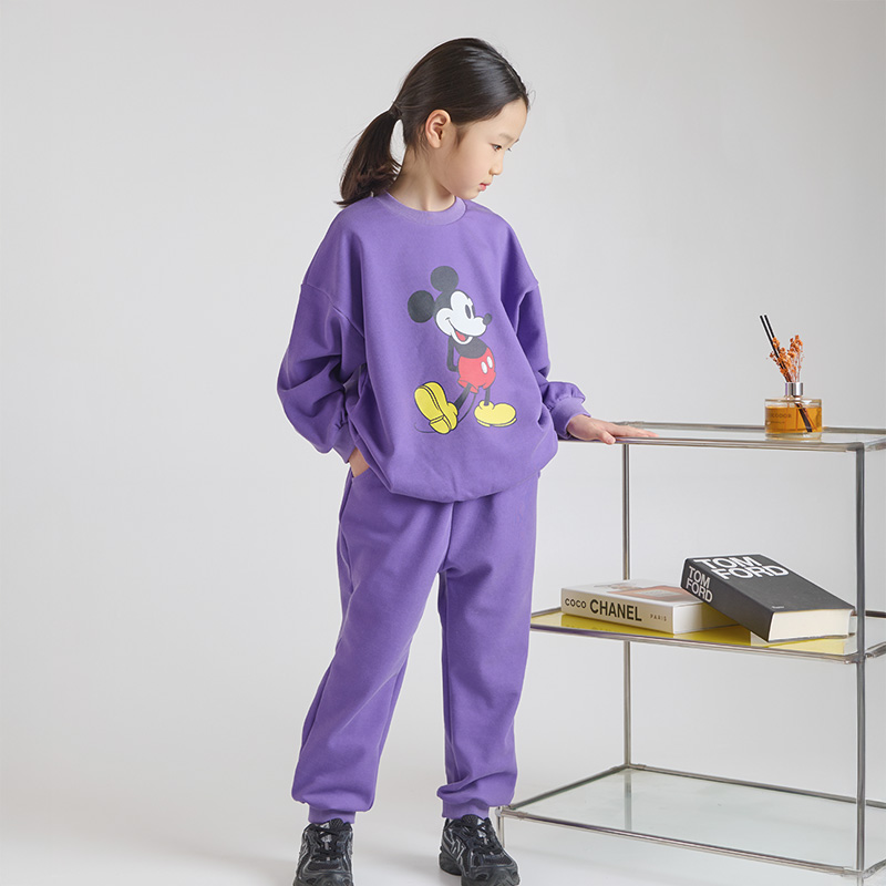 디즈니 봄 아동 미키마우스 피그먼트 맨투맨 상하복 세트 38,400원