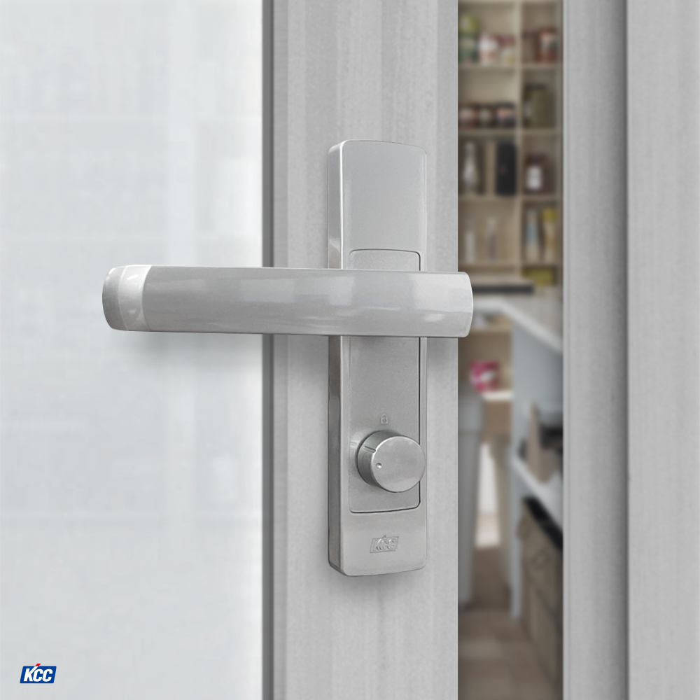 KCC 터닝도어(A-Round-3 실버) 손잡이 현관 중문 세탁실 다용도실 문고리 잠금 핸들, 1개 56,500원