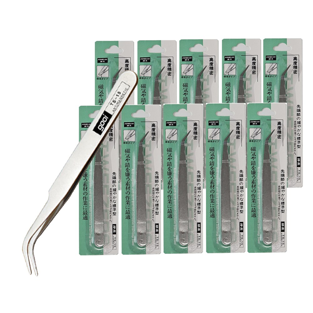[메잌미] 다용도 정밀 핀셋 (굽은형/TS-15), 10개 6,800원