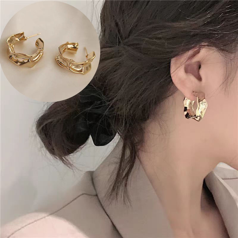 NXNA 14K 도금 골드 귀걸이 C라인 럭셔리 여성 귀걸이 CS-ED035 53,800원