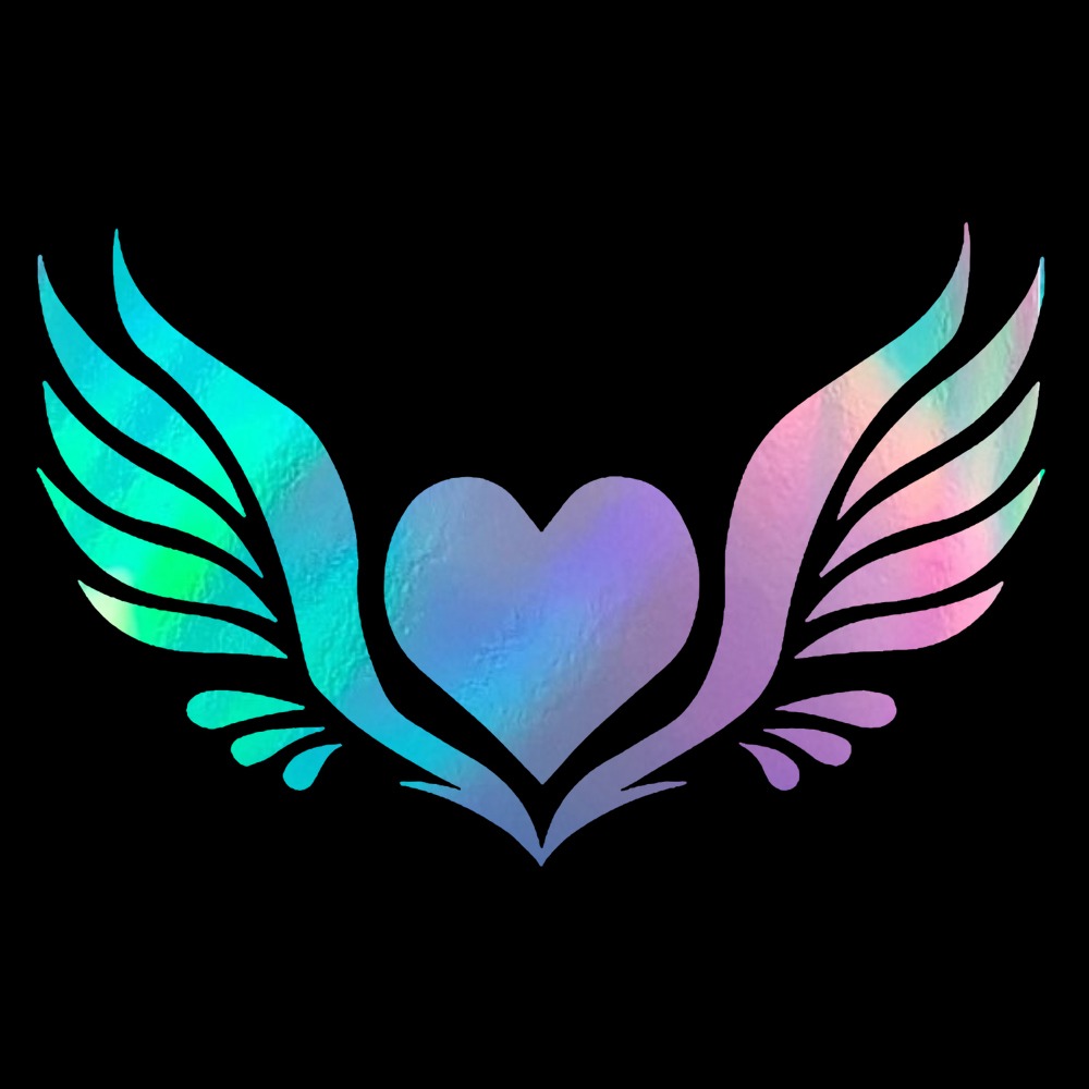 하트 날개 자동차 포인트 스티커, HOLOGRAM, 1개 5,900원