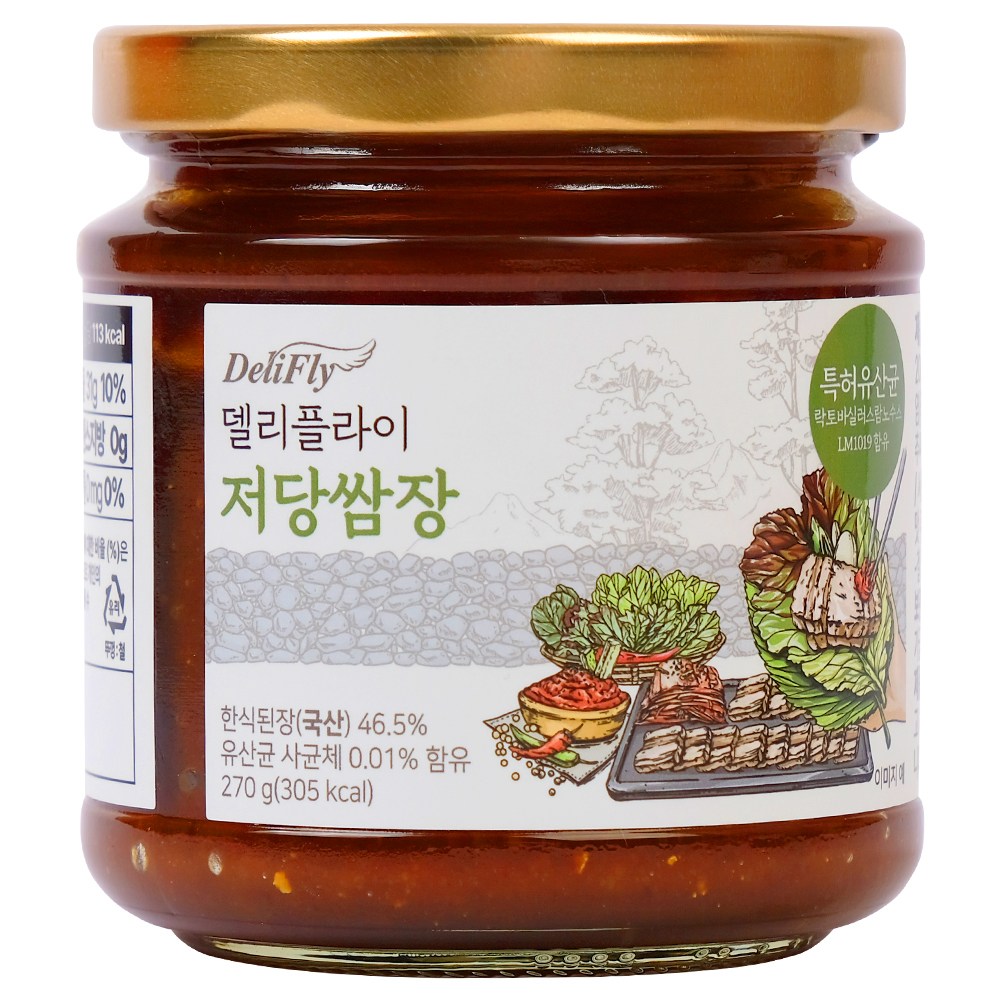 델리플라이 국산 메주로 만든 저당 쌈장 특허 유산균 함유, 2개, 270g 29,890원