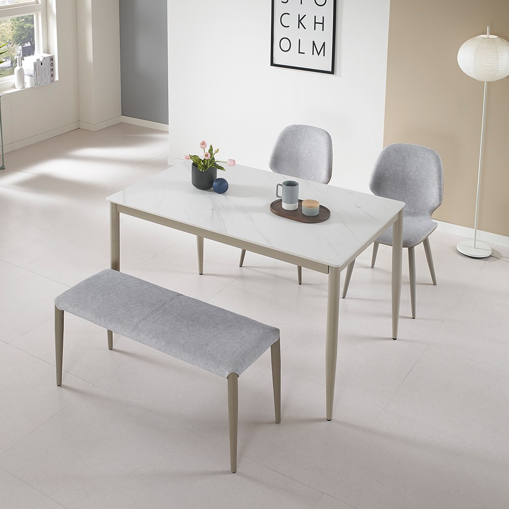 인트리 카페시리즈 조이 통세라믹 4인 식탁세트 벤치형 의자2개+벤치1개 557,000원