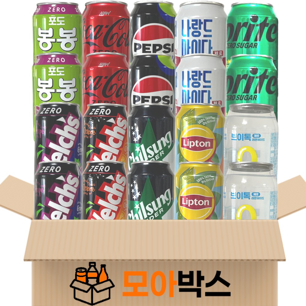 [모아박스] BEST 인기 뚱캔 제로 탄산 과즙 음료수 10종 20캔 38,700원