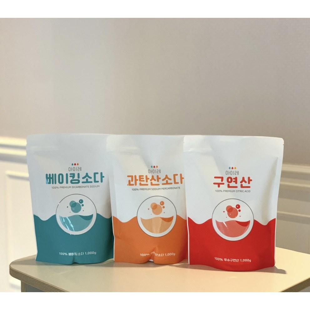 아이레 프리미엄 베이킹 구연산 과탄산 1kg X 3종 1세트 9,780원