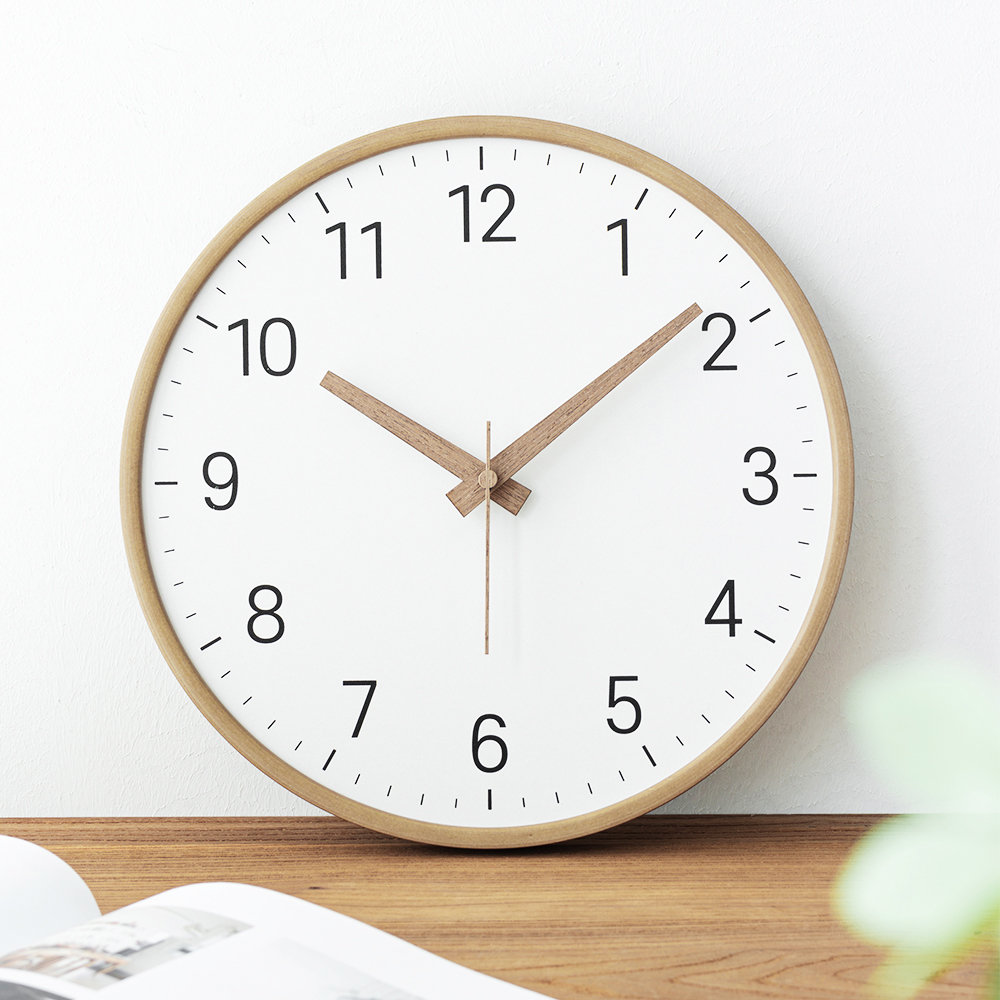 MJK 300 리얼우드 무소음 벽시계, 연브라운 18,400원