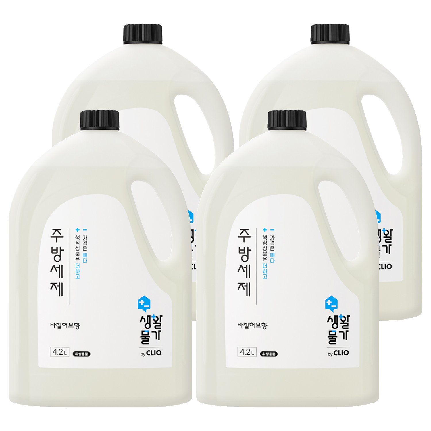 크리오 생활물가 주방세제 바질허브향, 4.2L, 4개 25,370원