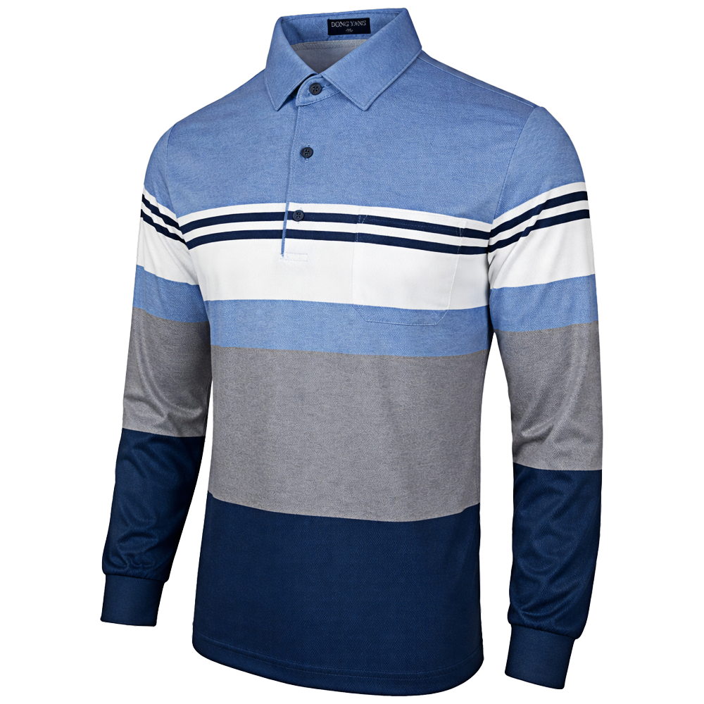 봄 가을 남성 카라티 DY300-1 긴팔 스트라이프 골프웨어 데일리 티셔츠 29,900원