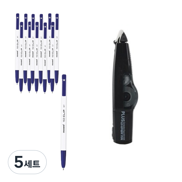 모나미 153 Clip 볼펜 12p 0.7mm + 동아피엠에스 Plus 수정테이프 WH-635 20,870원