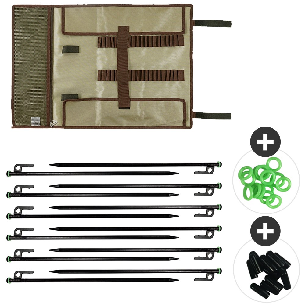 자캠 고강도 40cm 캠핑 단조팩 12개 세트 보호캡 야광링 롤팩가방 21,800원