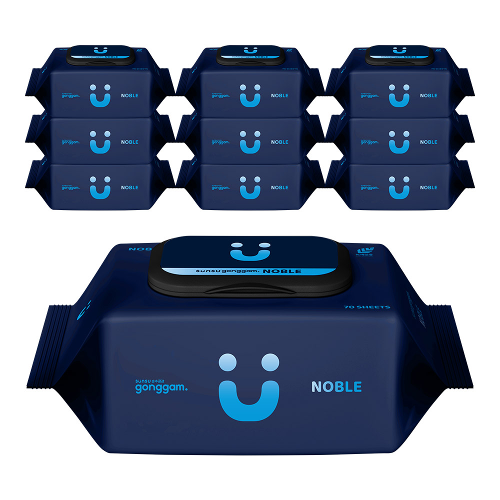 순수공감 노블 프리미엄 엠보싱 아기물티슈 캡형, 10개, 70매, 77g 15,450원