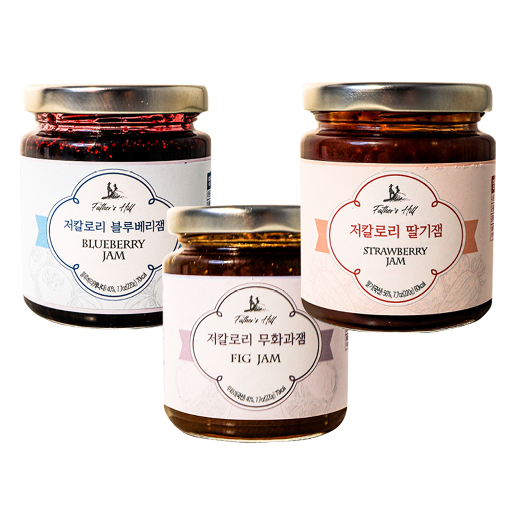 아빠랑 저칼로리잼 3종 선물세트(딸기/무화과/블루베리), 3개, 220g 25,900원