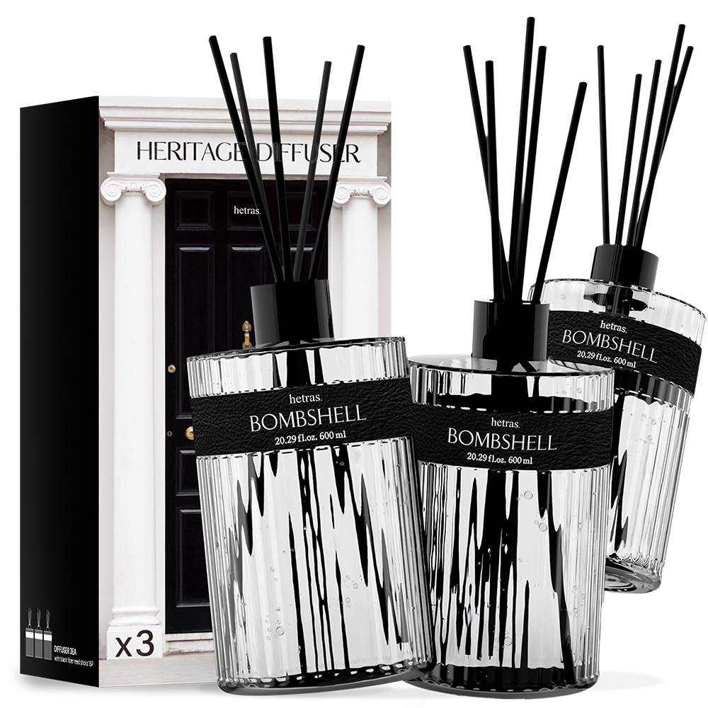 헤트라스 헤리티지 퍼퓸 대용량 디퓨저 선물세트, 3개, 600ml, 밤쉘 27,800원